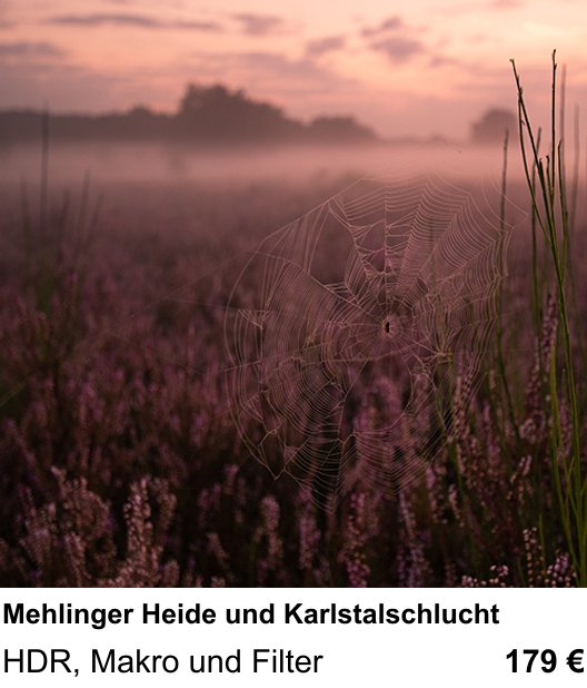 Kompositorischer Fotokurs – Mehlinger Heide und Karlstalschlucht und HDR, Makro und Filter
