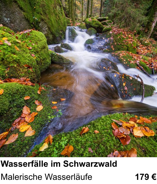 Kompositorischer Fotokurs – Wasserfälle im Schwarzwald und Malerische Wasserläufe